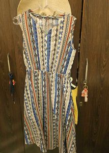 Boho Striped Sleeveless Maxi Dress