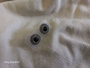 Elegant Black Stone Stud Earrings