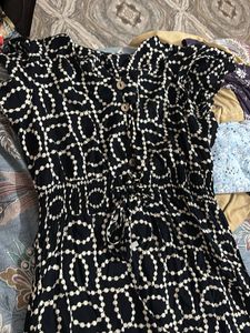 Stylish Blue &amp; White Patterned Dress