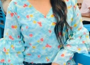 A Beautiful Multicolored V Shaped Top