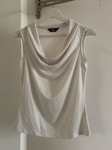White Cowl Neck Top