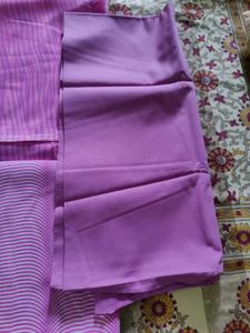 Dress material Purple striped georgette