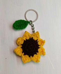 Handmade Crochet Sunflower Keychain