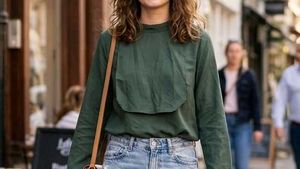Green Long Sleeve Casual Top