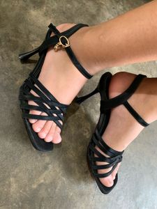 Elegant Black Strappy Heels