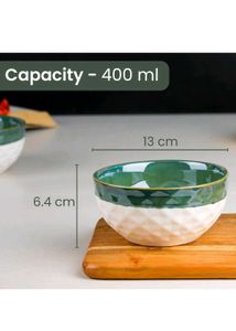 Chic Green &amp; White Bowl Set