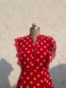 Red Polka Dot Ruffle Dress
