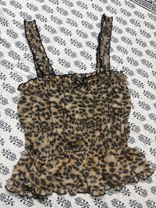 Leopard Print Crop Cami Top