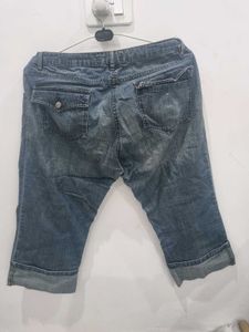 Vintage Wash Denim Capris