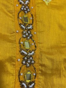 Bright Yellow Embroidered Kurta