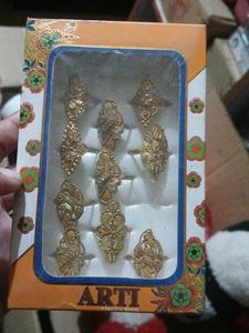 Elegant Gold-Tone Ring Set of 10