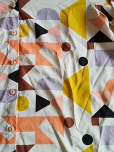 Geometric Print Button-Down Shirt