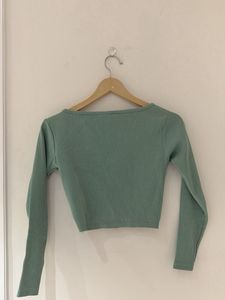 Mint Green Wrap Crop Top