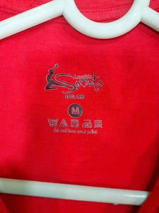 Top MEDIUM size🔥Ladies  Red  Cotton Lycra  To