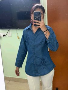 Embroidered Denim Shirt