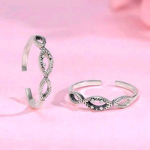 Oxidised Silver Gurbani Toe Rings