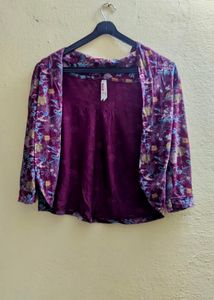 Maroon Floral Shrug