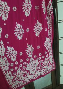 New Vibrant Pink Chikankari Kurta