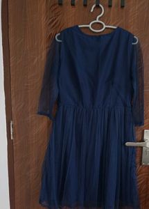 Elegant Navy Blue Tulle Dress