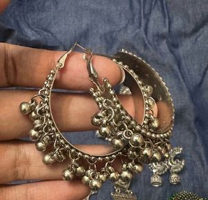 Combo Oxidized Jhumka Earrings
