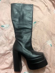 Chunky Platform Knee-High Boots