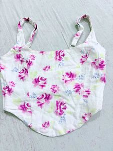 Floral Print Corset Top