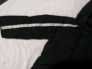 Black Padded Hooded Winter Jacket