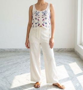 Embroidered Ethnic Top with Palazzo Pants