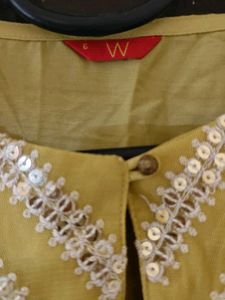 "W" Elegant Yellow Kurti with Sequins