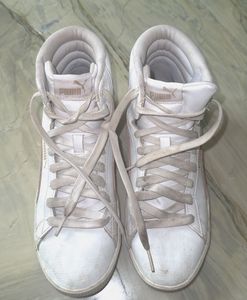Puma White High-Top Sneakers