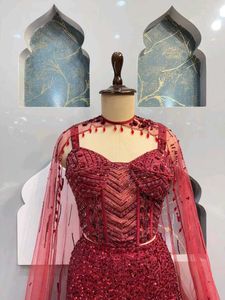 Stunning Red Sequin Lehenga Choli
