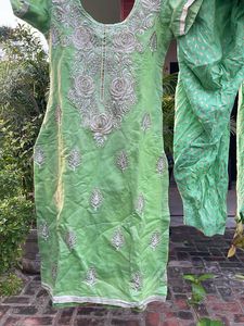 Green Embroidered Kurta Set
