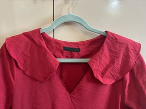Red Dress with Cute Collar