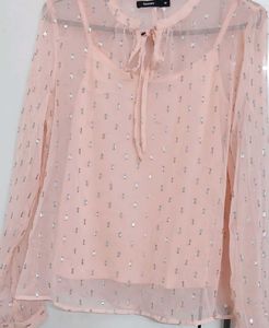 Sheer Blouse with Sparkle Detail