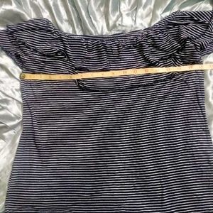 Bossini Off-Shoulder Striped Ruffle Top