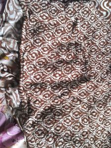 Brown Geometric Print Smocked Top
