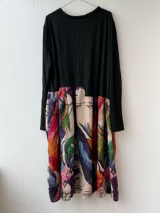 Abstract Print Long Sleeve Dress