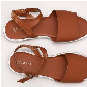 ZUDIO Brown Flat Sandals | Size 40