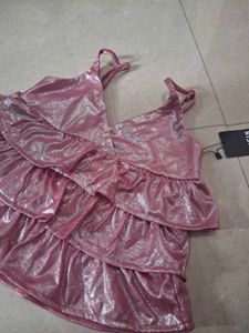 ❗SALE❗Sparkly Pink Ruffle Dress