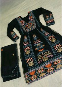 Embroidered Black Naira-cut Suit