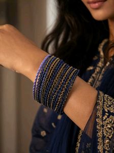 Set of Elegant Purple & Gold Bangles 18