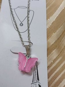 Cute Pink Butterfly Necklace