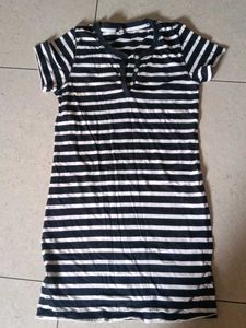 tcm cotton striped short dress ( size s)