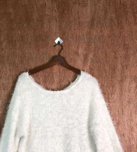 Cozy Off-Shoulder Fuzzy Sweater