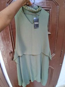 Branded  Olive Green hi- low top / dress