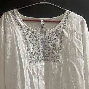 Flare Fit Embroidered Round NeckVisit >Top