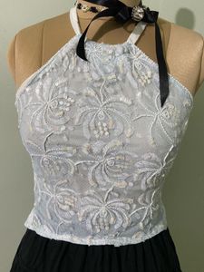 Y2K Beaded Backless Top