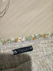 Daisy Print Smocked Puff Sleeve Dress