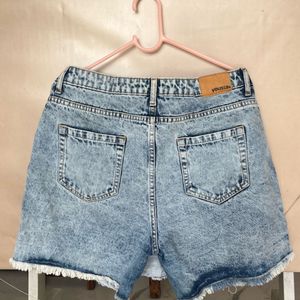 Distressed Denim Skort
