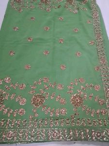 Green Embroidered Silk Saree